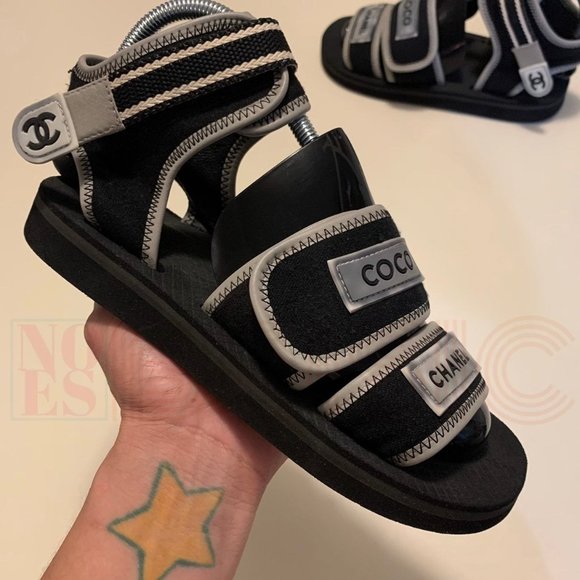 coco chanel velcro sandals